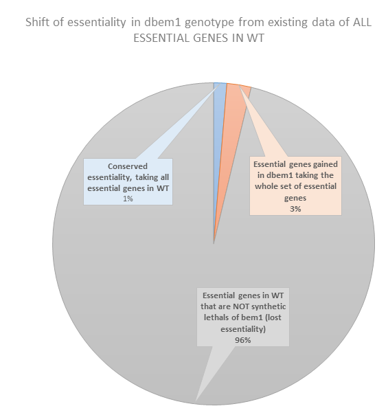 Summary of the shift of essentiality when deleting Bem1